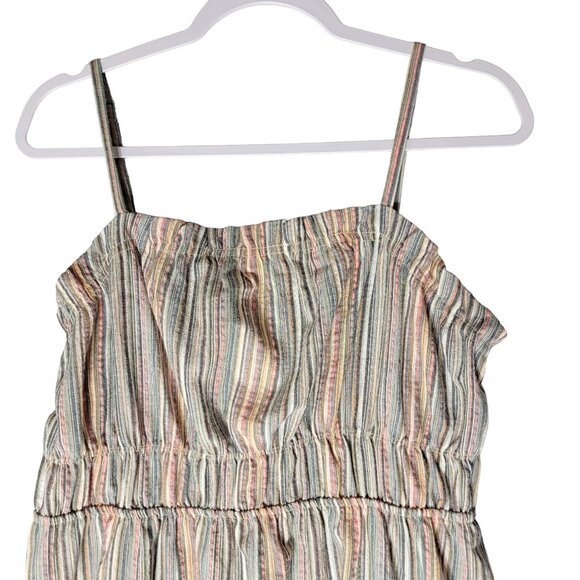 The General Good Strappy Sundress Square Neckline Colorful Multi Striped Sz L - Picture 3 of 9